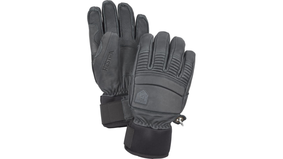 Hestra Leather Fall Line 5 Finger Glove, Grey, 11, 31470-350-11