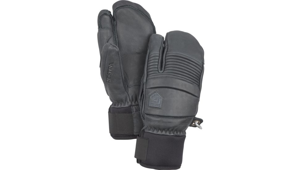 Hestra Leather Fall Line Three Finger Glove - Mens-Grey-7