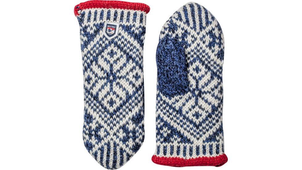 Hestra Nordic Wool Mitt - Women's-Blue/Off White-9