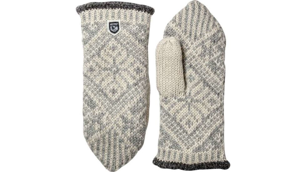 Hestra Nordic Wool Mitt - Womens-Grey/Off White-9