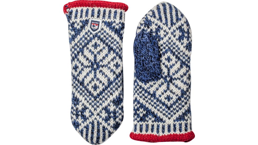 Hestra Nordic Wool Mittens - Women's, Medium blue/Offwhite, 10, 63921-260020-10
