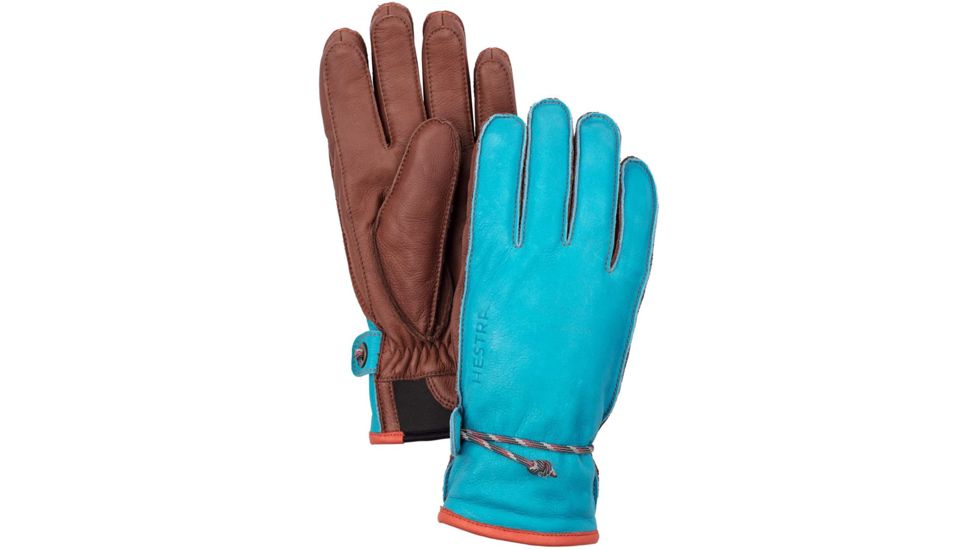 Hestra Wakayama 5 Finger Glove, Turquise/Brown, 11, 30720-240750-11