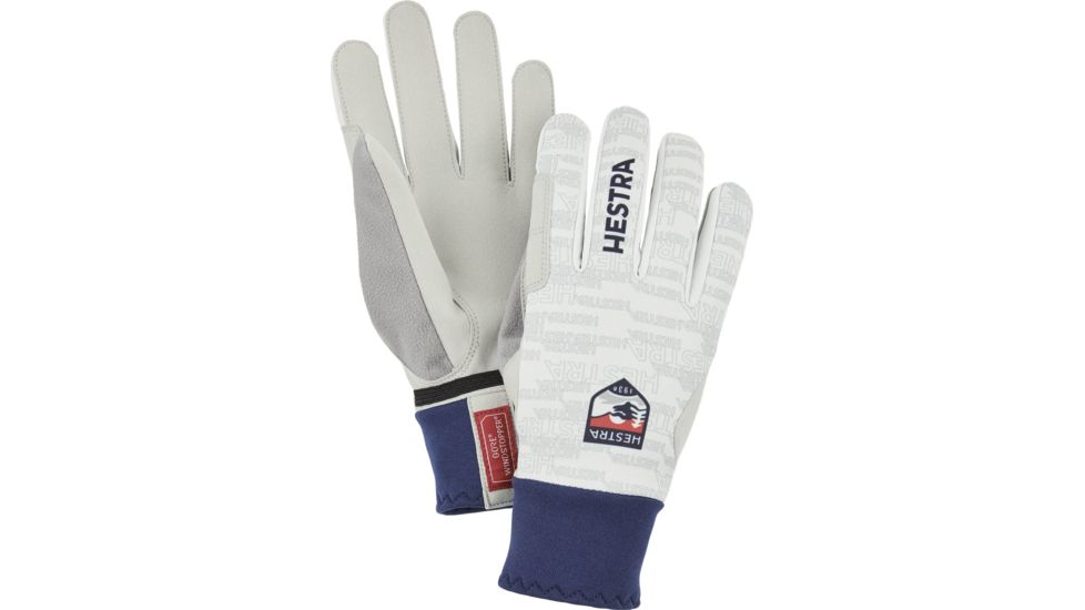 Hestra Windstopper Active Grip5 Finger Glove - Unisex, Offwhite Print, 5, 37230-029-05