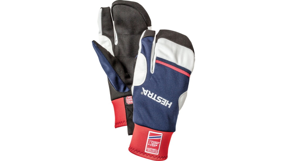 Hestra Windstopper Race Tracker 3-Finger Glove - Mens-Navy/Red-10