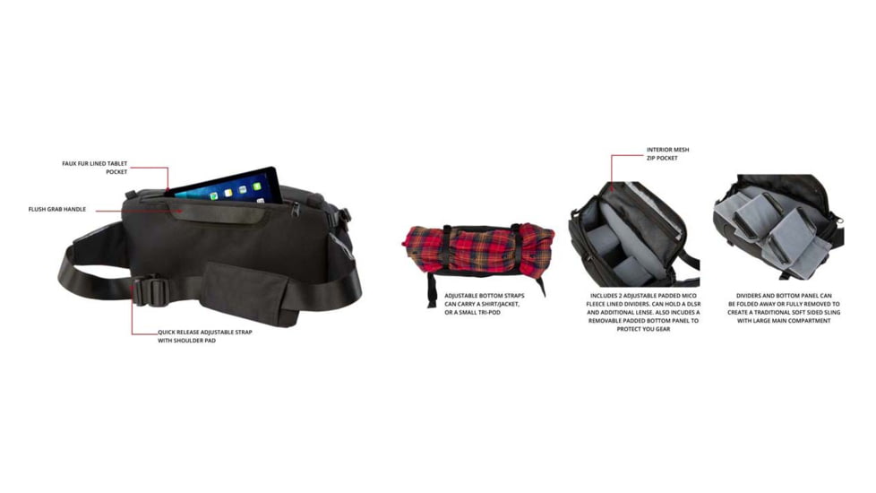 Hex Ranger Dslr Sling, Black, HX2469-BLCK