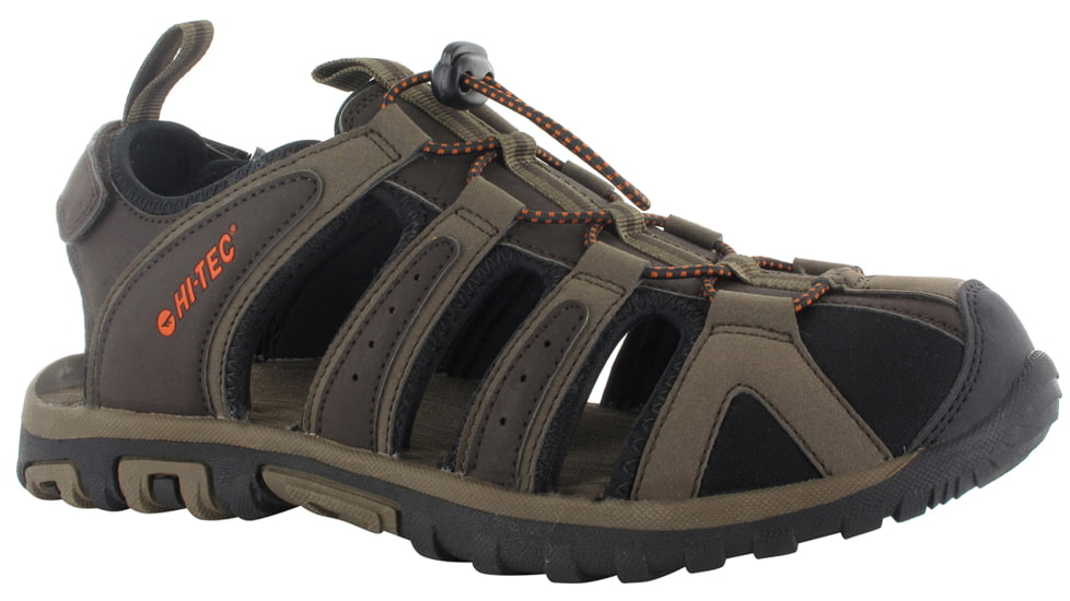 Hi-Tec Cove Sandal - Men's-Dark Chocolate/Burnt Orange-Medium-13