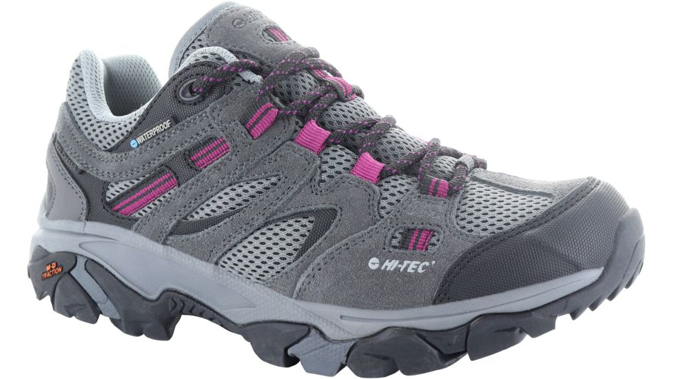 Hi-Tec Ravus Vent Low WP Hiking Boots - Womens, Charcoal/Cool Grey/Amarath, Medium, 8.5, 24128-M085