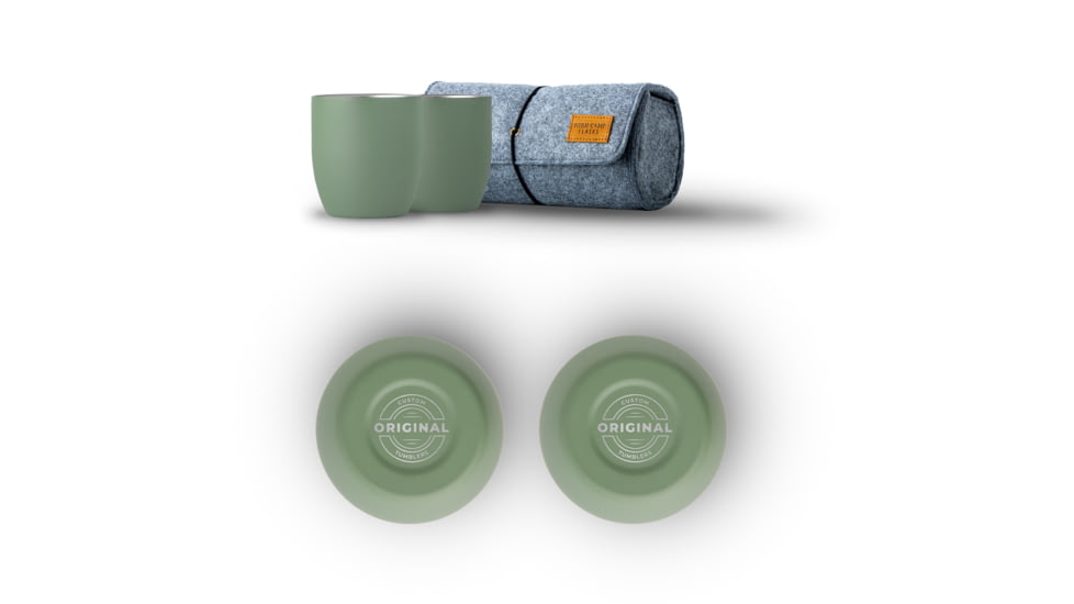 High Camp Flasks Custom Engraved Parkside Tumbler, 2 Pack w/ Wool Case, Cypress, One Size, c1102B