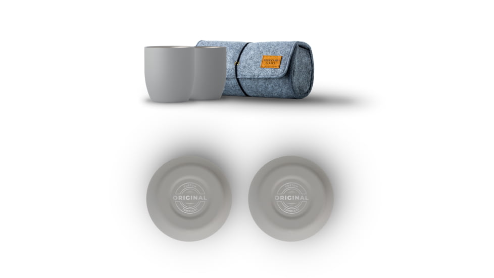High Camp Flasks Custom Engraved Parkside Tumbler, 2 Pack w/ Wool Case, Parasol Grey, One Size, c1102C