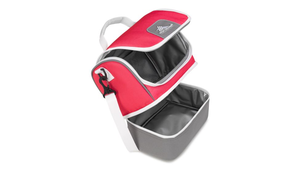 High Sierra Double Decker Lunch Bag, Flamingo/Charcoal/White, 9.5 x 9.25 x 5.75in, 74713-4952