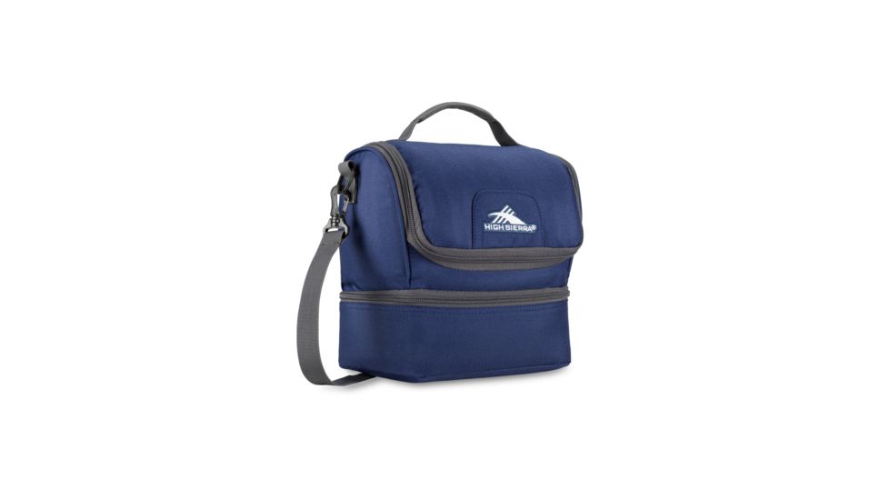 High Sierra Double Decker Lunch Bag, True Navy/Mercury, 9.5 x 9.25 x 5.75in, 74713-4515
