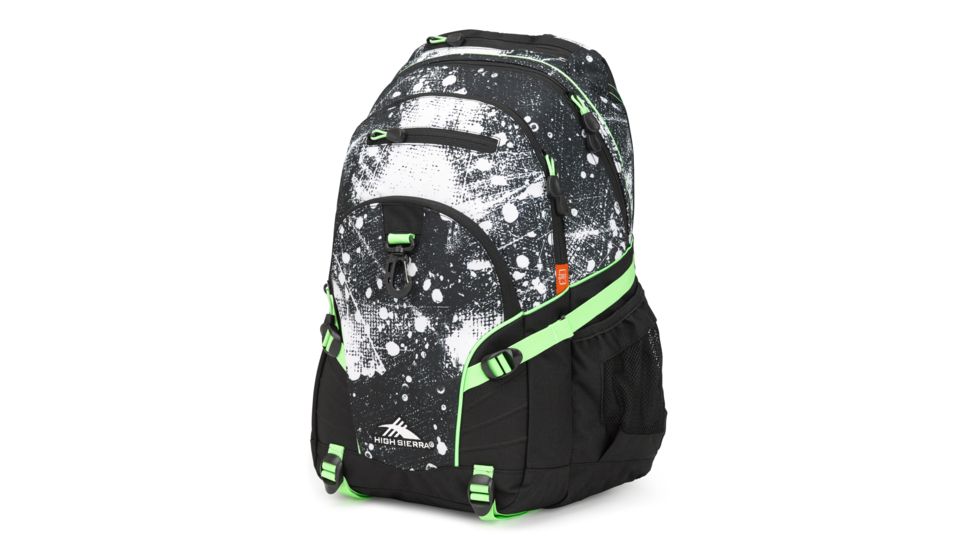 High Sierra Loop Backpack, Street Art/Black/Lime, 19inx 13.5inx 8.5in, 53646-6799