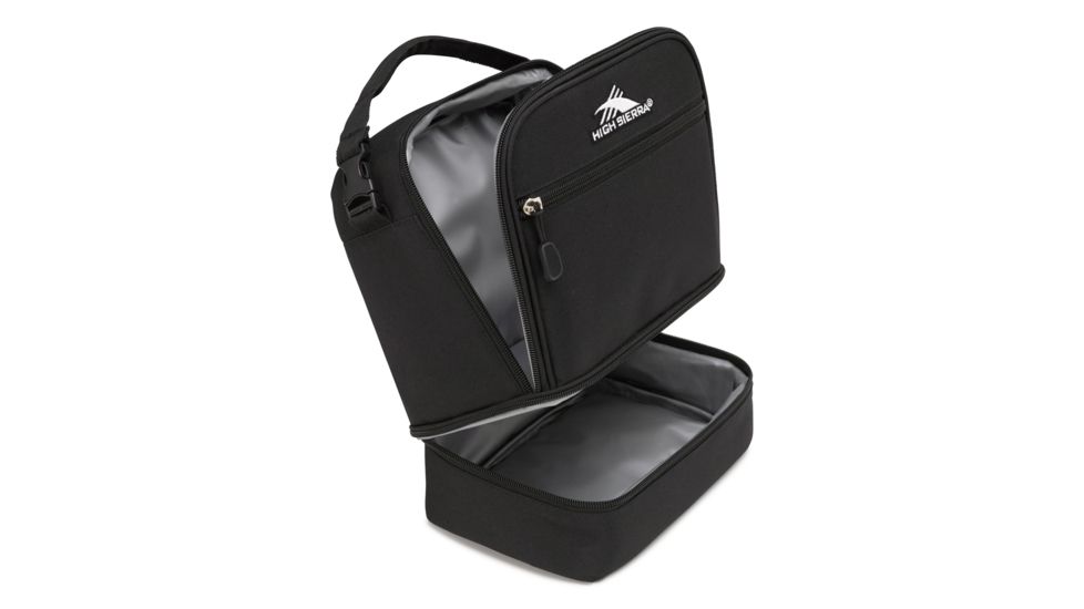 High Sierra Stacked Compartment Lunch Bag, Black, 10.5inx 8.5inx 5.5in, 74714-1041