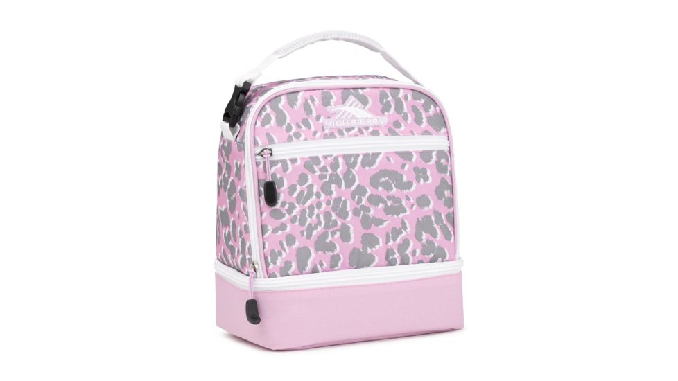 High Sierra Stacked Compartment Lunch Bag, Shadow Leopard/Iced Lilac/White, 10.5inx 8.5inx 5.5in, 74714-6788