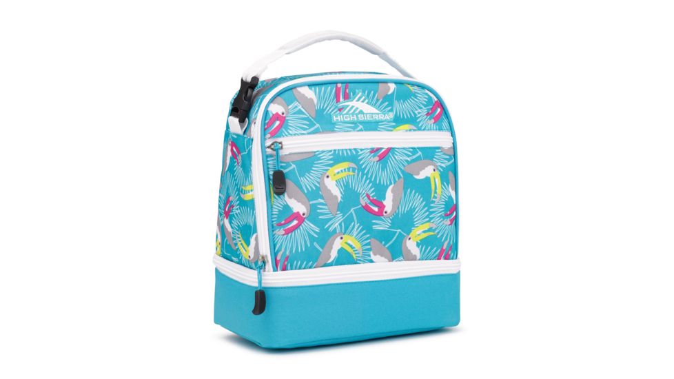 High Sierra Stacked Compartment Lunch Bag, Toucan/Tropic Teal/White, 10.5inx 8.5inx 5.5in, 74714-6801