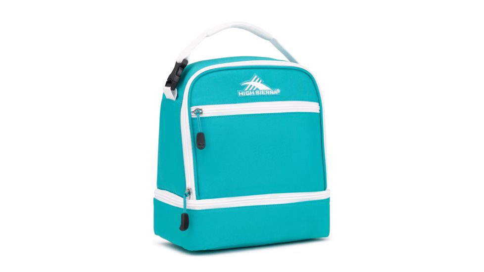 High Sierra Stacked Compartment Lunch Bag, Turquoise/White, 10.5inx 8.5inx 5.5in, 74714-1882