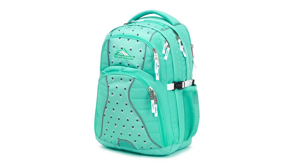 High Sierra Swerve Laptop Backpack, Aquamarine/Tri Geo/White, 19inx 13inx 8in, 53665-6721