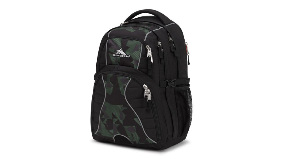 High Sierra Swerve Laptop Backpack, Black/Shattered Camo, 19inx 13inx 8in, 53665-6726