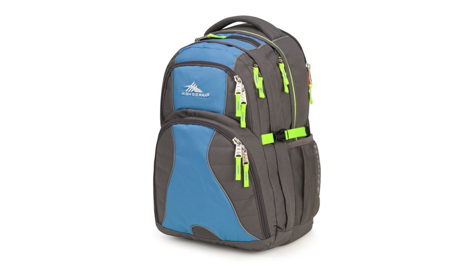 High Sierra Swerve Laptop Backpack, Slate/Mineral/Zest, 19inx 13inx 8in, 53665-6427