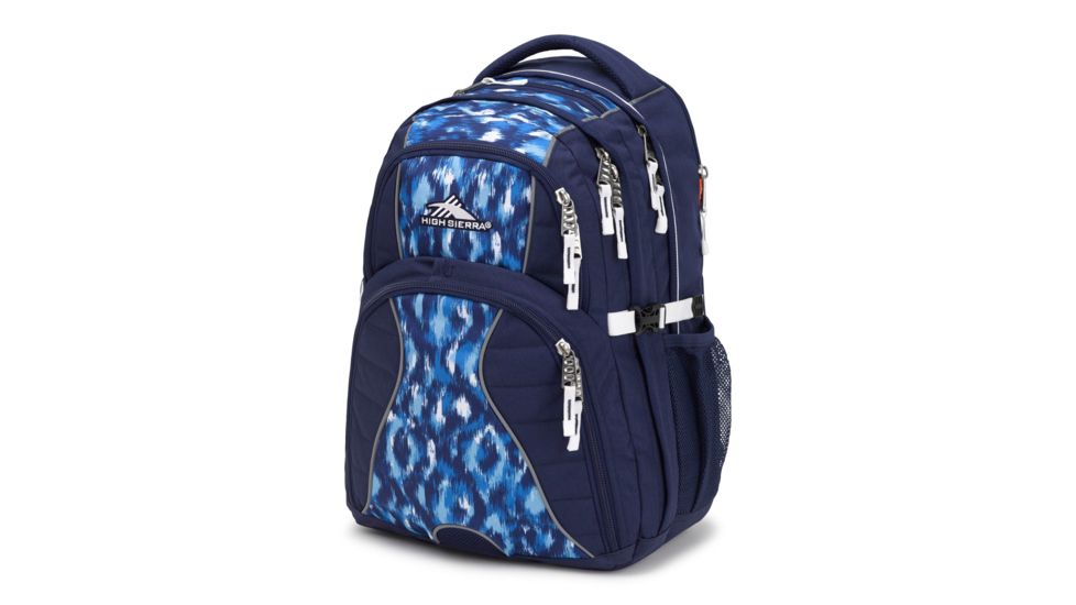 High Sierra Swerve Laptop Backpack, True Navy/Island Ikat/White, 19inx 13inx 8in, 53665-6807