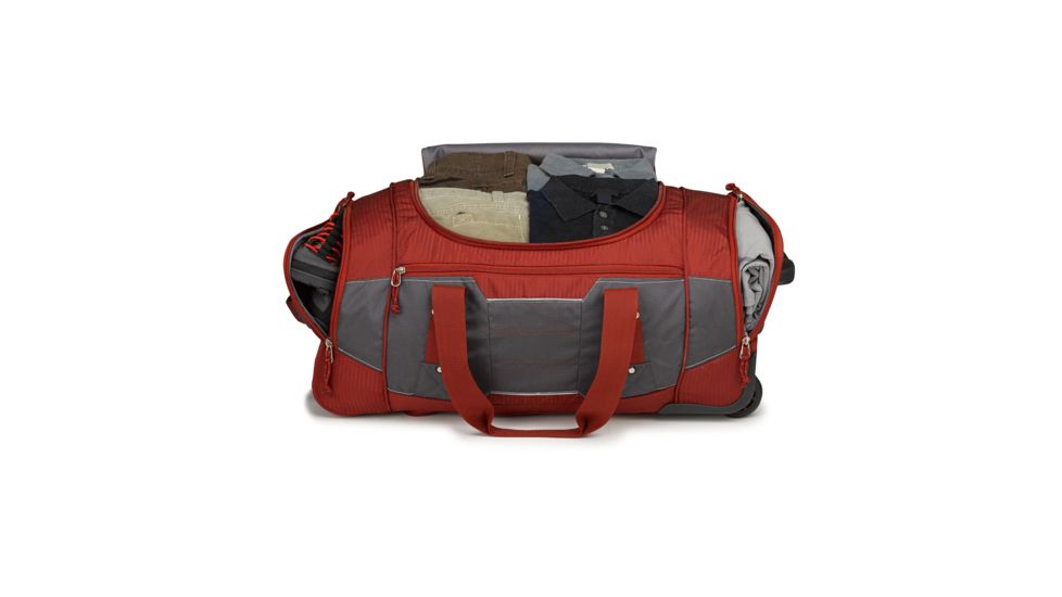 High Sierra Ultimate Access 2.0 Wheeled Duffel Bag 26 In, Brick Red/Mercury/Silver, 26.0inx 13.0inx 12.0in, 63608-4476