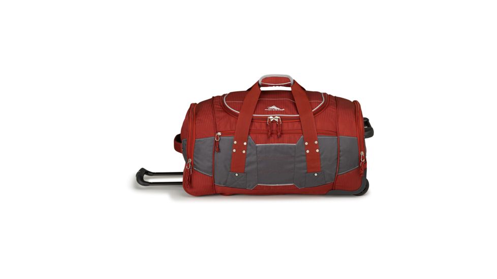 High Sierra Ultimate Access 2.0 Wheeled Duffel Bag 26 In, Brick Red/Mercury/Silver, 26.0inx 13.0inx 12.0in, 63608-4476