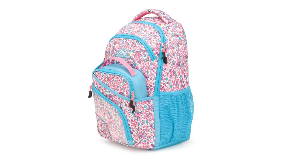 High Sierra Wiggie Lunch Kit Backpack, Prairie Floral/Tropic Teal/Pink Lemonade, 17.5inx 11.5inx 7in, 105187-6774