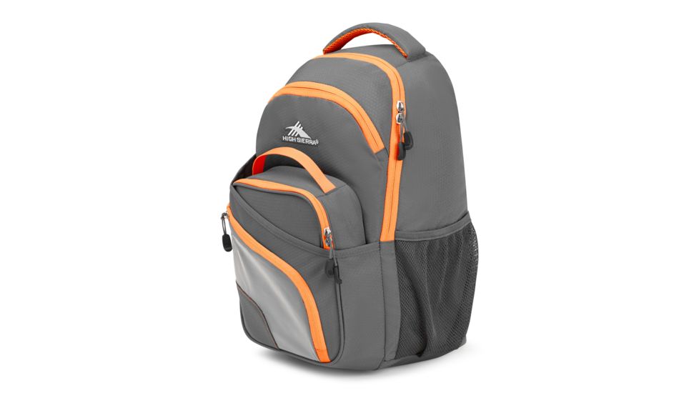 High Sierra Wiggie Lunch Kit Backpack, Slate/Electric Orange, 17.5inx 11.5inx 7in, 105187-6795