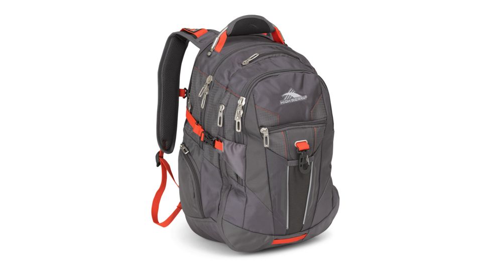 High Sierra XBT Laptop Business Backpack, Mercury/Crimson, 19.5inx 13.0inx 7.0in, 58000-4799