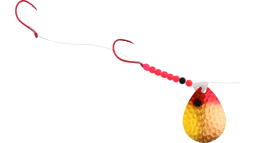 Hildebrandt Hammer Time Walleye Spinner, Freshwater, Double Hook, Number 4 Blade, Clown, 12/Pkg, 574U-CL