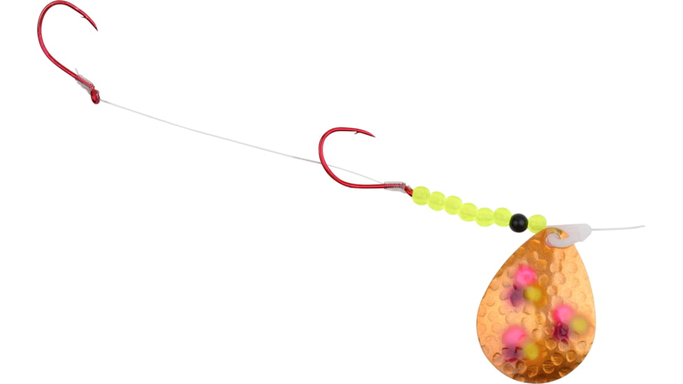 Hildebrandt Hammer Time Walleye Spinner, Freshwater, Double Hook, Number 4 Blade, Confusion, 12/Pkg, 574U-CON