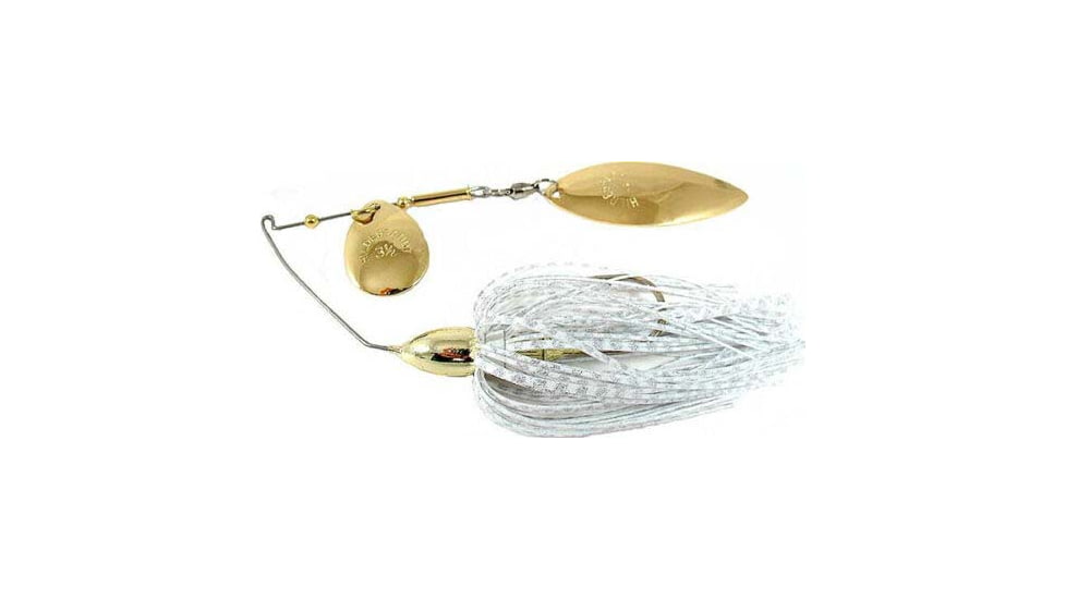 Hildebrandt Okeechobee Special Spinnerbait, 4/0 Hook, White With Gold Blade, 3/8oz, PRO4G-WH