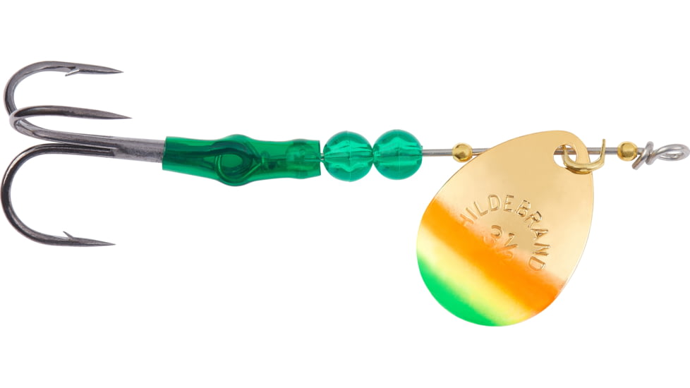 Hildebrandt Salmon Spinner SZ 3.5, Copper-Red Chartreuse Tip Blade, SZ 1 Treble Hook, 335-CRCG