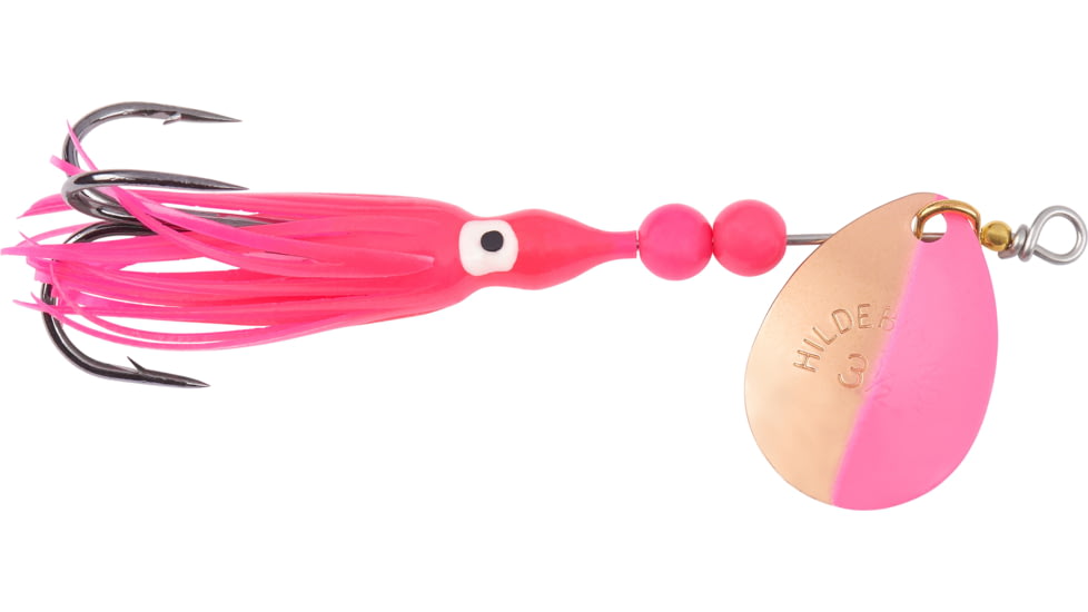 Hildebrandt Salmon Spinner w/Squid, SZ 3.5, Copper-Pink Tip Blade, Red Yamashita Squid, SZ 1 Treble Hook, 1335-CP