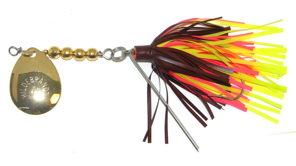 Hildebrandt Snagless Sally Spinner, 4 1/8in, 3/8 oz, 3/0 Hook Crawdad Skirt with Gold Blade, 4SSG-CR