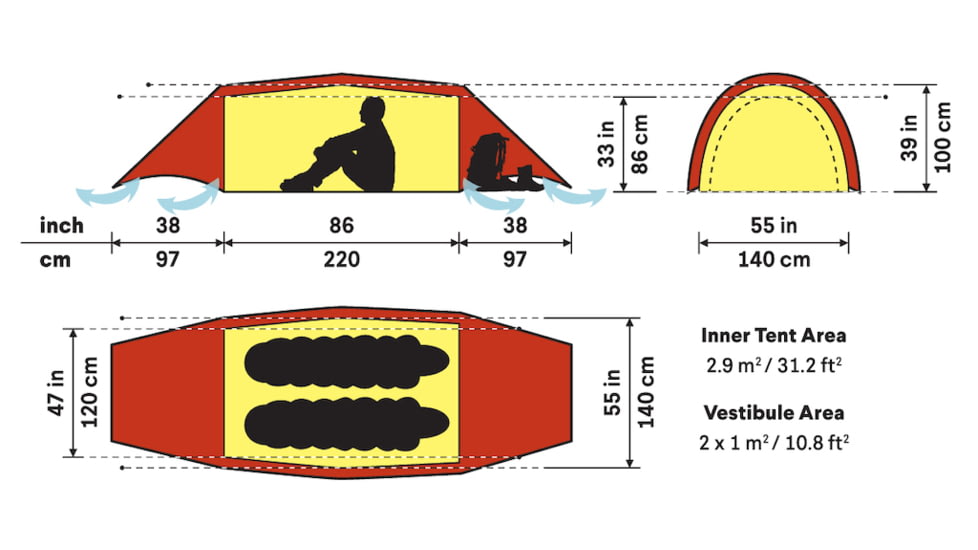 Hilleberg Helags Tent - 2 Person, Red, 18412