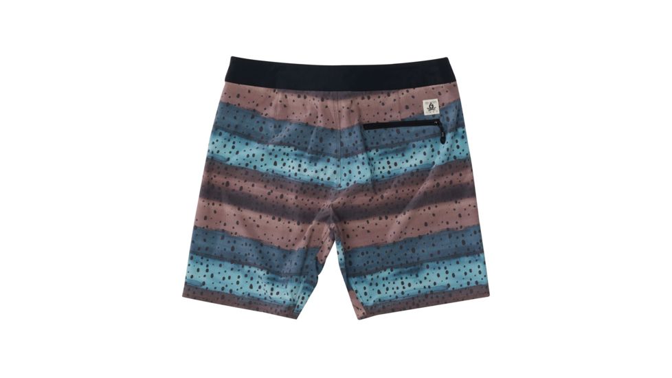 HippyTree Mens Brown Trout Trunk Board Shorts, Brown, 38 Waist, 2184-BROWN-38