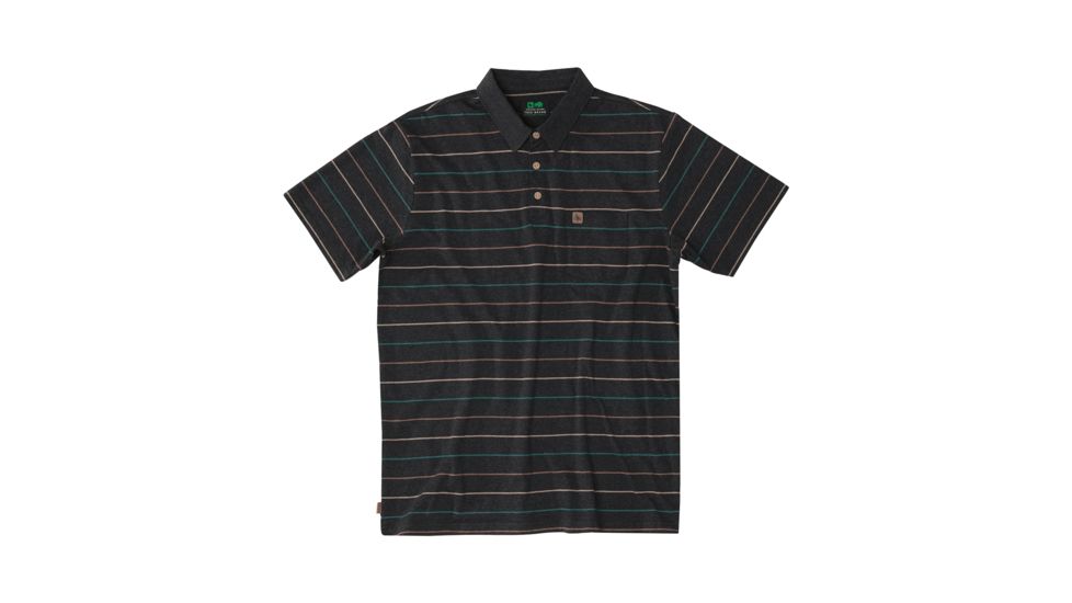 HippyTree Mens Culver Polo, Heather Black, Large, 2206-HEATHER BLACK-L