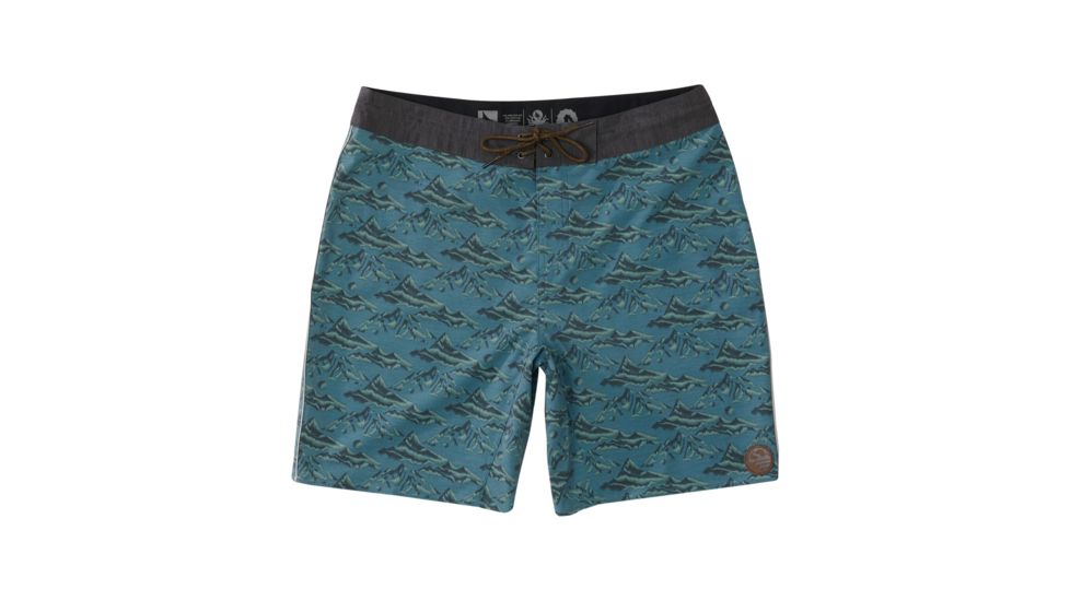 HippyTree Mens Himalaya Trunk Board Shorts, Slate, 31 Waist, 2161-SLATE-31