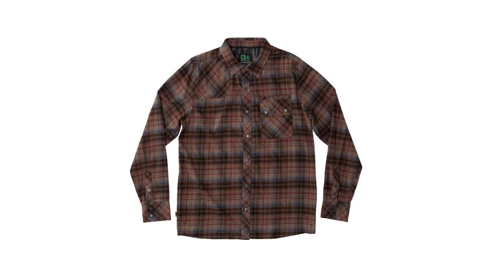 HippyTree Mens Piedmont Flannel Shirt, Rust, Small, 2174-RUST-S