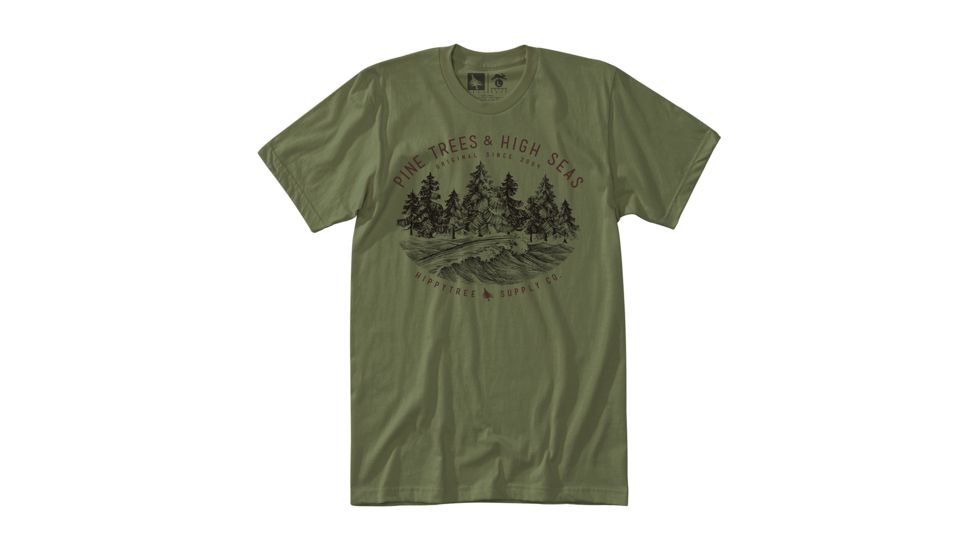 HippyTree Mens Seaside Tee, Military, Small, 2277-MILITARY-S