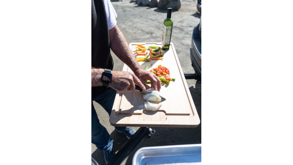 HitchFire Cutting Board Side Table, Brown, Large, HFG01ST01