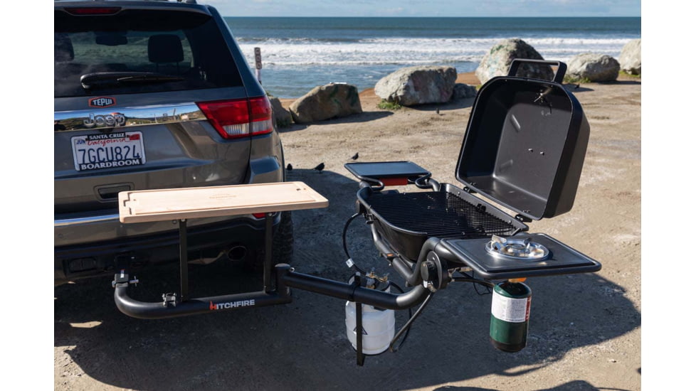 HitchFire Cutting Board Side Table, Brown, Large, HFG01ST01