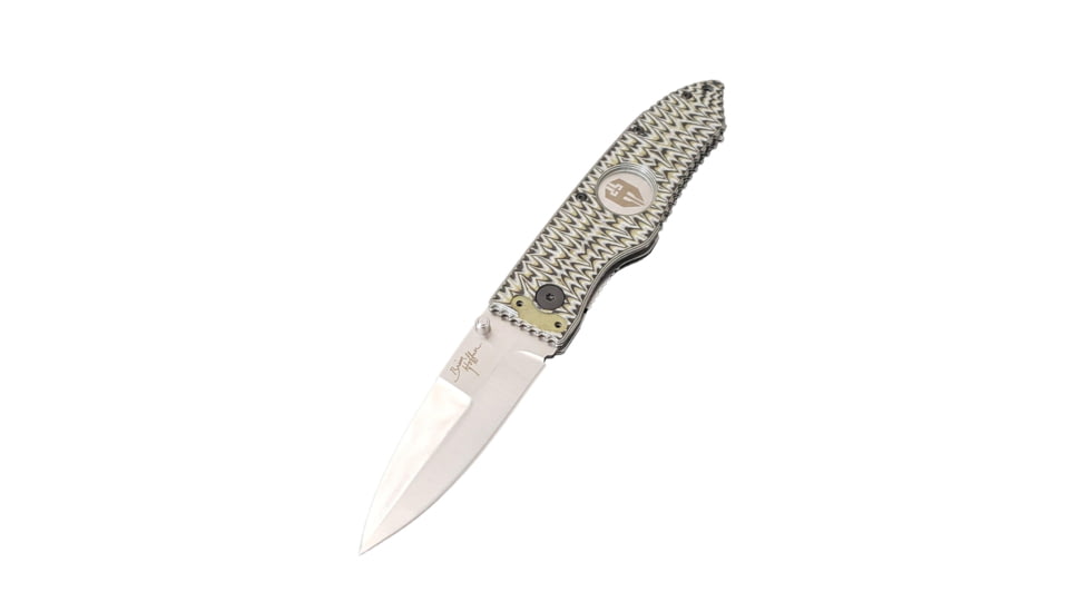 Hoffner Knives 2.8in Snap Folding Knife, 6.8in, Smooth Edge, Dark Ops Handle, Silver Finish, FK-S2SBS-CDO