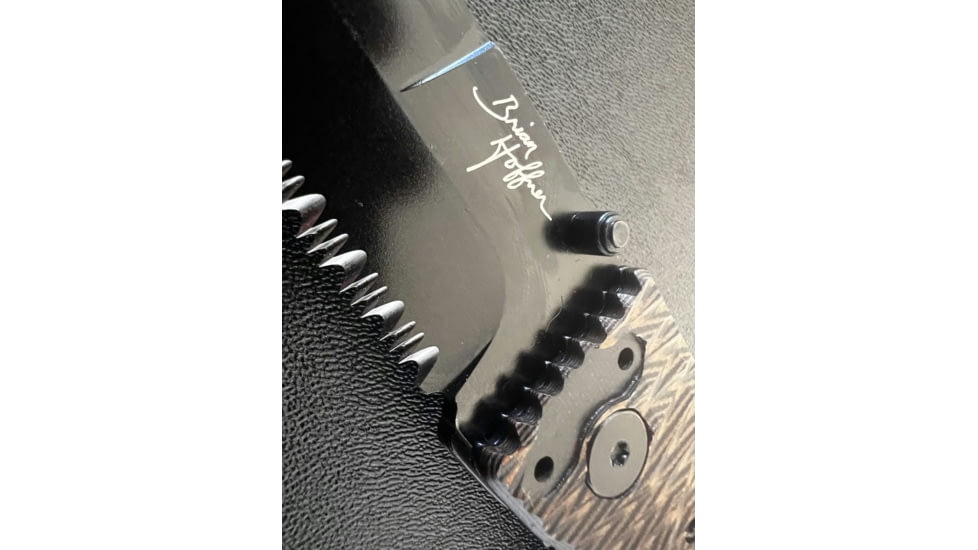 Hoffner Knives Folding Knife, 3.5in, 440c, Spear Point Blade, Chiseled Maduro Grip, Black Combo Blade, FK-S3CBK-CMA