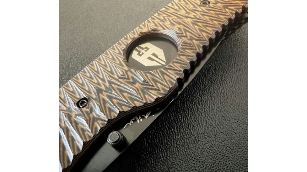 Hoffner Knives Folding Knife, 3.5in, 440c, Spear Point Blade, Chiseled Maduro Grip, Black Smooth Blade, FK-S3SBK-CMA