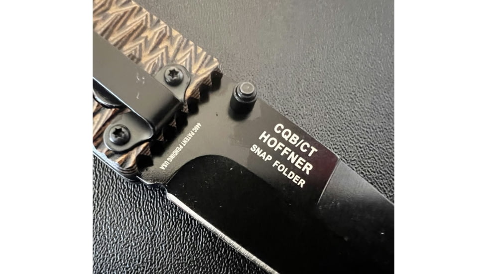 Hoffner Knives Folding Knife, 3.5in, 440c, Spear Point Blade, Chiseled Maduro Grip, Black Smooth Blade, FK-S3SBK-CMA