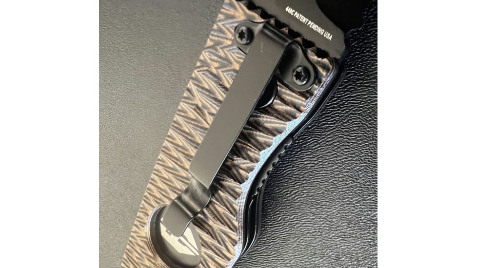 Hoffner Knives Folding Knife, 3.5in, 440c, Spear Point Blade, Chiseled Maduro Grip, Black Smooth Blade, FK-S3SBK-CMA