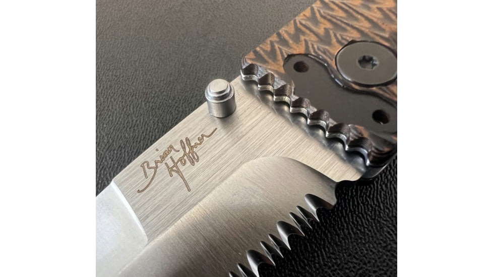 Hoffner Knives Folding Knife, 3.5in, 440c, Spear Point Blade, Chiseled Maduro Grip, Silver Combo Blade, FK-S3CBS-CMA