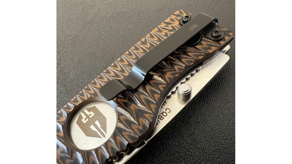 Hoffner Knives Folding Knife, 3.5in, 440c, Spear Point Blade, Chiseled Maduro Grip, Silver Combo Blade, FK-S3CBS-CMA